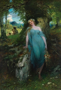 Wood Nymph and Shepherd [1905] by Ferdinand Leeke [1859–1923]